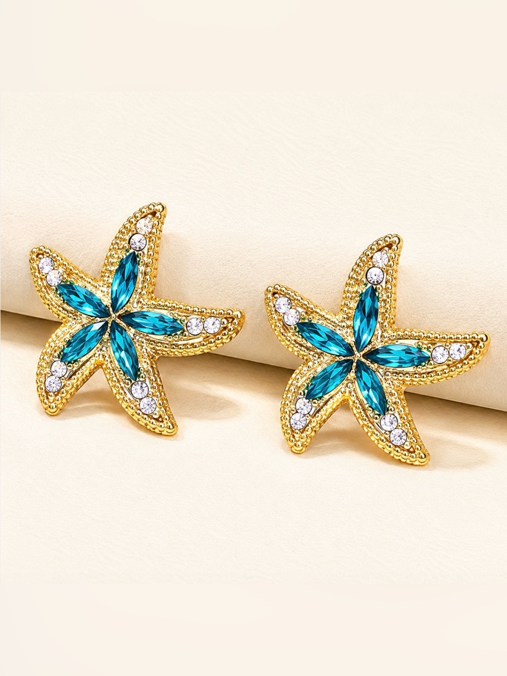 Starfish Rhinestone Brooch Fish Modern New